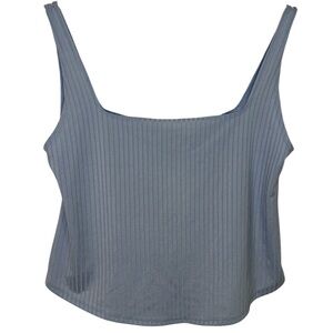 NWT Flounce Blue Ribbed Women's Top